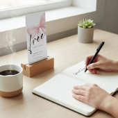 Gratis drankjes Roze strik Moderne Trouwkaart Save The Date