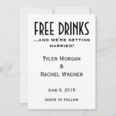 "Gratis drankjes" Save the Dates Date (Voorkant)