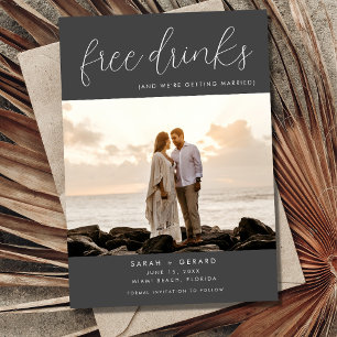 Gratis Drink Beach Destination Wedding Photo Save The Date