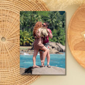 Gratis Drinken 2 Foto Strand Bruiloft Save the Dat Date