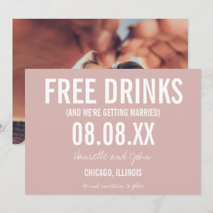 Gratis Drinken Blush roze foto Weddenschap Save th The Date