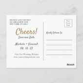 Gratis Drinken! Casual sparen de Datum met Foto Briefkaart (Achterkant)