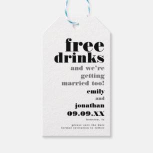 Gratis Drinken die gehuwd worden om de datum op te Cadeaulabel
