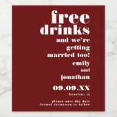 Gratis Drinken die met Bourgogne trouwen sparen de Wijn Etiket (Enkel label)