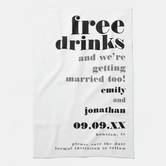 Gratis Drinken die met geld trouwen sparen de datu Theedoek (Verticaal)
