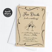 Gratis Drinken en een bruiloft Kaart