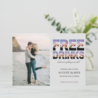 Gratis Drinken Foto Beach Wedding Save The Date
