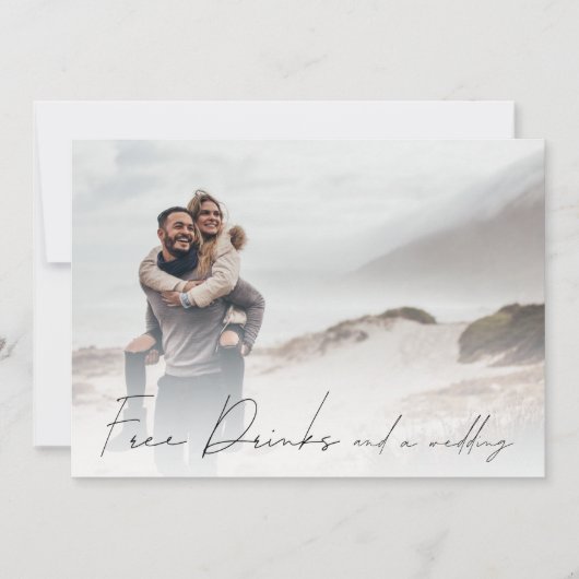 Gratis Drinken Foto bruiloft opslaan Datum Save The Date (Voorkant)