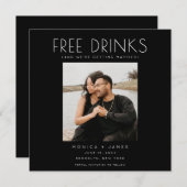 Gratis Drinken Foto Funny Wedding Save the Date (Voorkant / Achterkant)