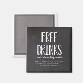 Gratis Drinken Funny Save the Date Magnets Magneet (Voorkant / Achterkant)