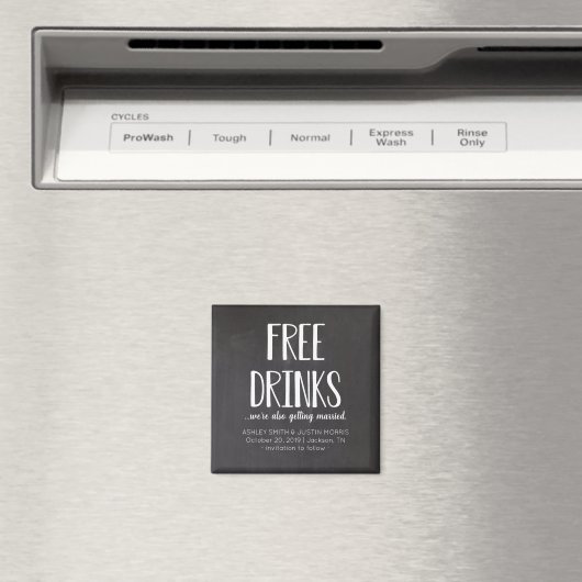 Gratis Drinken Funny Save the Date Magnets Magneet (Insitu (Vaatwasser))