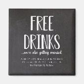 Gratis Drinken Funny Save the Date Magnets Magneet (Voorkant)