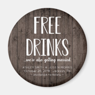 Gratis Drinken Funny Save the Date Magnets Magneet