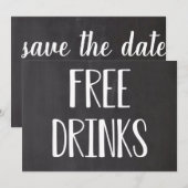 Gratis Drinken Funny Save the Dates Date (Voorkant / Achterkant)