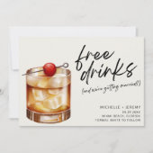 Gratis Drinken Funny Wedding Save The Date met Fot (Voorkant)