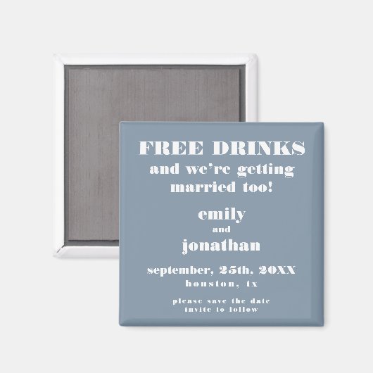 Gratis Drinken gehuwd met mosterdblauw sparen de d Magneet (Voorkant / Achterkant)