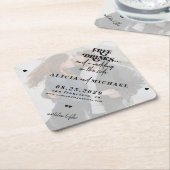 Gratis drinken grappige fotobruiloft redden de dat kartonnen onderzetters (Schuin)