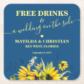 Gratis Drinken Sla de datum op Vierkante Kartonnen Onderzetter (Voorkant)