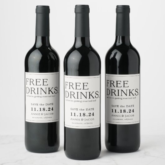 Gratis Drinken Sla de datum op Wijn Etiket (Flessen)