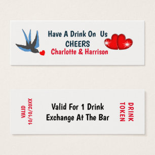 Gratis Drinken Token Gepersonaliseerd Mini Visitekaartjes