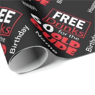 Gratis Drinken voor de 60-jarige verjaardag Cadeaupapier