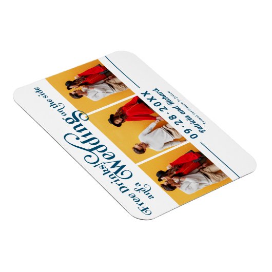 Gratis Drinken weddenschap bespaart de datum 3 Fot Magneet (Rechterzijde)