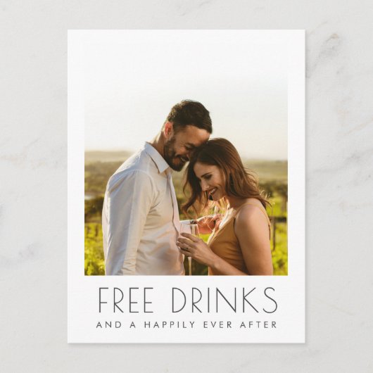 Gratis Drinken Wijnmakerij Bruiloft Save the Date Aankondigingskaart (Voorkant)