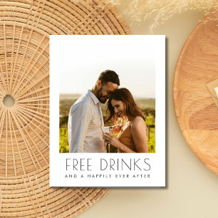 Gratis Drinken Wijnmakerij Bruiloft Save the Date Aankondigingskaart