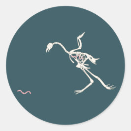 Gratis en Gelukkige Kip Skelet Ronde Sticker