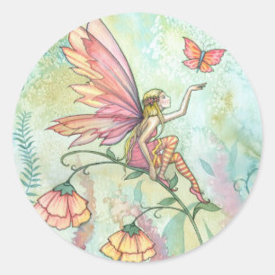 'Gratis' Fee- en Vlinderstickers Ronde Sticker