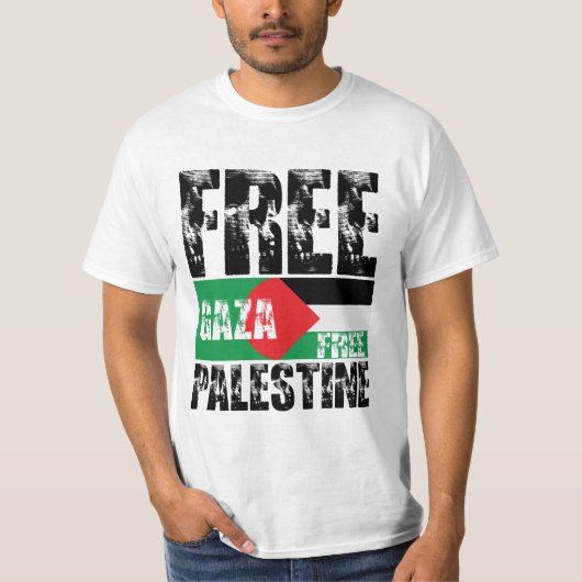 Gratis Gaza gratis Palestina T-shirt (Voorkant)