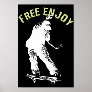 Gratis genieten van Retro Urban Skateboarden Poster