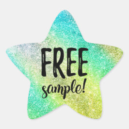 Gratis glitterlabel ster sticker
