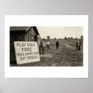 Gratis golf spelen (terwijl je kostuum gestoomd wo poster