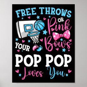 Gratis gooien of roze strikken Pop Pop houdt van j Poster