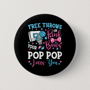 Gratis gooien of roze strikken Pop Pop houdt van j Ronde Button 5,7 Cm
