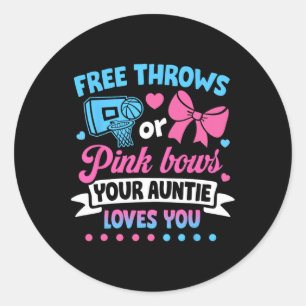 Gratis gooit of roze strikken tante houdt van je B Ronde Sticker