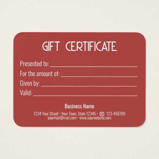 Gratis gouden zwarte doos met cadeaubon visitekaartje (Achterkant)