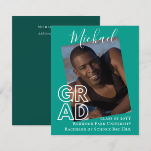 GRATIS Grad FOTO Aankondiging Bedankt Uitnodiging