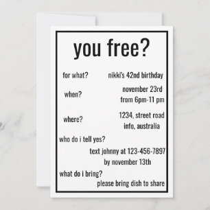 Gratis? Grappig Eenvoudige Birthday Minimalist Cus Kaart