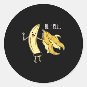 Gratis grappige banaan Graphic Fruit Lover Freedom Ronde Sticker