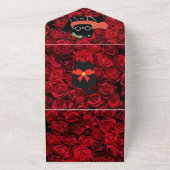 Gratis grappige en lieve kat verjaardagskaart all in one uitnodiging (Buitenkant)