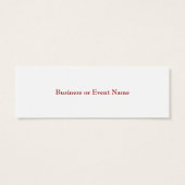 Gratis Gratis Gratis Drink Ticket Bar Speciale Eve Mini Visitekaartjes (Achterkant)