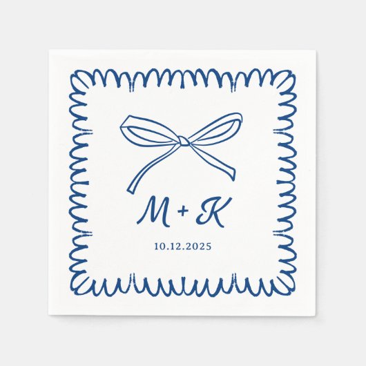 Gratis Hand getekende golvende rand strik servette Servet (Voorkant)