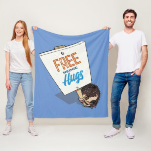 Gratis Hedge Hugs Funny Hedgehog Picket Sign Carto Fleece Deken
