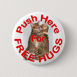 Gratis huggen ronde button 5,7 cm