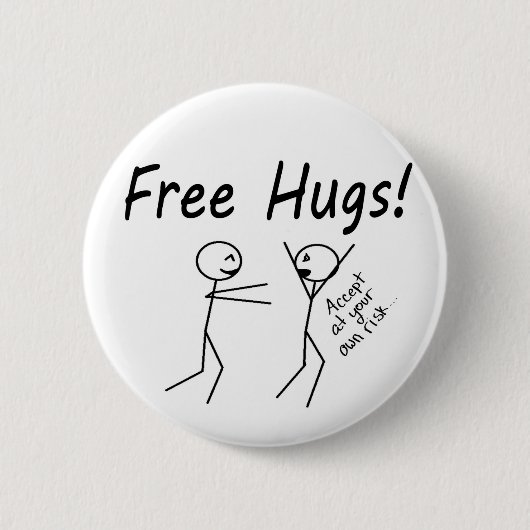 Gratis huggen ronde button 5,7 cm (Voorkant)
