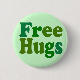 Gratis huggen ronde button 5,7 cm