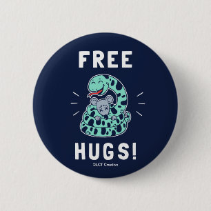 Gratis huggen ronde button 5,7 cm