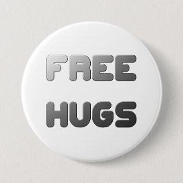 Gratis huggen ronde button 7,6 cm